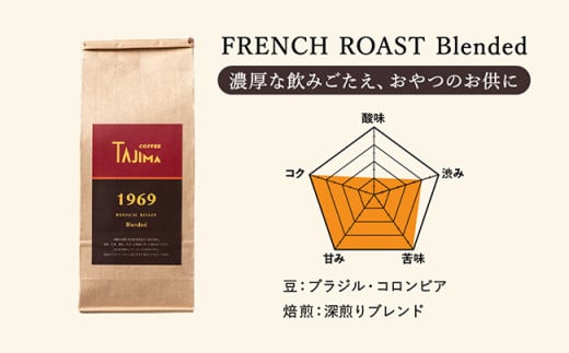 TAJIMA COFFEE 選べる 豆 粉! 選べる 2種のブレンドコーヒーセット(200g×2) / 自家焙煎珈琲 コーヒー 珈琲 老舗 喫茶店の味 ブレンド / 粉  細挽き FRENCH ROAST Blended