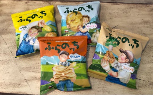 ふらの産 ポテトチップス 【ふらのっち】 うすしお味 ＆ ガーリック味 セット ふらの農業協同組合(南富良野町) ジャガイモ うすしお ガーリック 芋 菓子 スナック じゃがいも