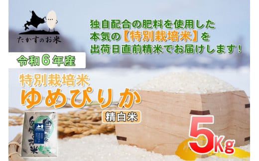 A217 　【 令和6年産 】 ゆめぴりか （ 精 白米 ） 特Aランク 北海道 米 を代表する人気の品種 5㎏ 北海道 鷹栖町 たかすのお米 米 コメ こめ ご飯 白米 お米 ゆめぴりか コメ 白米