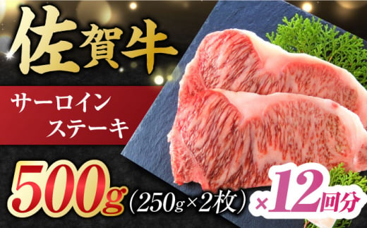 【12回定期便】 艶さし！ 佐賀牛 サーロインステーキ 計6kg （250g×2枚×12回） 吉野ヶ里町 [FDB041]