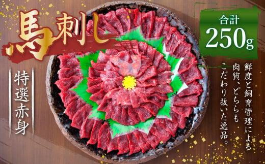 熊本 馬刺し 特選 赤身 250g (50g×5) 馬肉