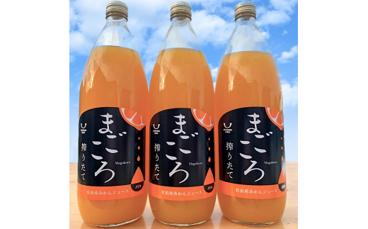 L099　まごころ搾りたて有田産みかんジュース１０００ｍｌ　３本入り