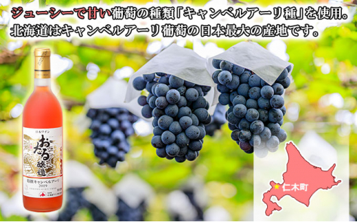 北海道産 おたる特選 キャンベルアーリ ロゼワイン 720ml 2本 セット ワイン お酒 甘口 フルーティー 果実酒 キャンベルアーリ フルーツ  ご当地ワイン お取り寄せ おたる醸造 送料無料 北海道 仁木町 