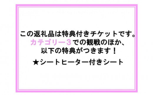 ラリージャパン【豊田スタジアムSSS観戦券カテゴリー３指定席】11月23日（土）