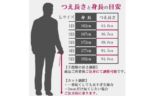 プルストップ式ステッキ（カラースマートネック）※名入れオプション（漢字）