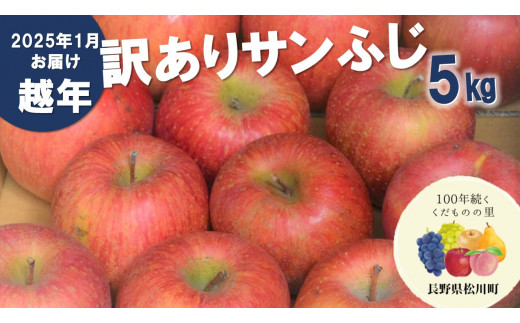 越年自家用サンふじ 5kg　翌年1月頃配送いたします。