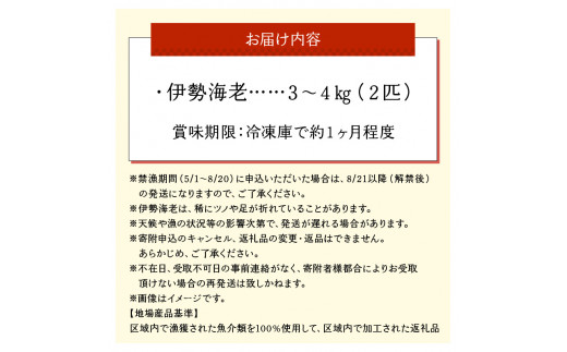 ■沖永良部島直送！素潜り漁師オススメの特大冷凍伊勢海老 約3～4キロ（2匹）！　W030-010u