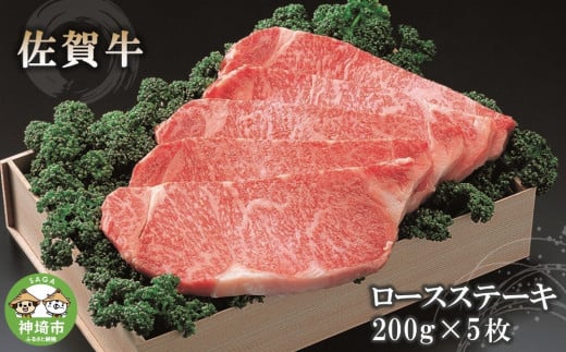 佐賀牛ロースステーキ200g×5枚 【佐賀牛 佐賀県産 牛肉 ロース ステーキ 精肉】(H040105)