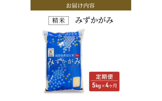 【定期便】令和6年産　豊かな郷の近江米（みずかがみ）5kg×4ヶ月連続