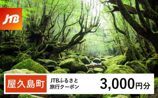 【屋久島町】JTBふるさと旅行クーポン（Eメール発行）（3,000円分）| 宿泊券 宿泊 旅行券 観光 旅行 ホテル クーポン チケット トラベルクーポン トラベル 屋久島 人気 おすすめ 鹿児島県 屋久島町 JTBW003T