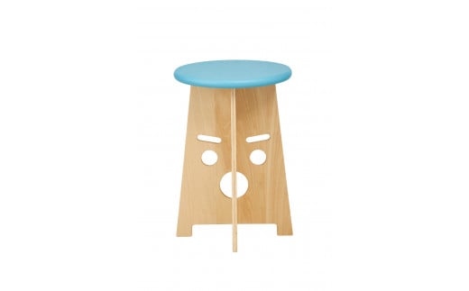 ふぇいす〈Face Stool〉　表情：おーちゃん　カラー：ブルー