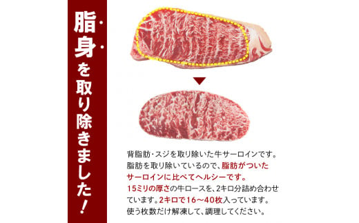 120020001 訳あり（サイズ不揃い）サーロイン（2kg）【牛脂注入加工肉】｜ふるさと納税 石狩市 北海道 お肉 サーロイン肉 カット済み スライスカット 柔らかい おいしい