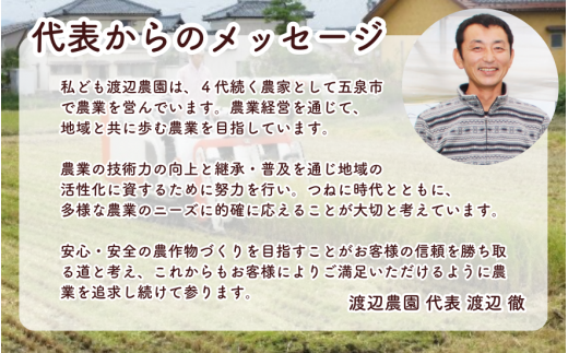 【令和6年産新米】 渡辺農園の特別栽培米コシヒカリ 10kg(5kg×2袋) 新潟県 五泉市 渡辺農園