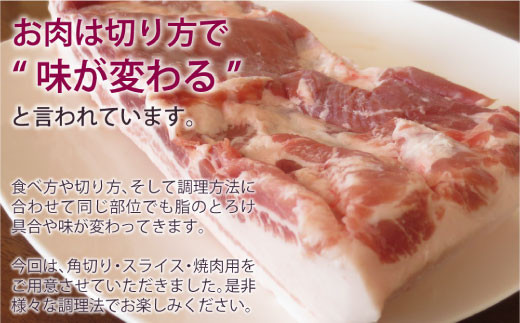 綾ぶどう豚バラセット1.5kg（角切り、スライス、焼肉用）（36-181）