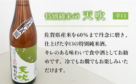 選び抜かれた日本酒【The SAGA 認定酒】天吹2種飲み比べセット（純米大吟醸50/特別純米酒60 各1.8L×1）【アスタラビスタ】 [FAM023]