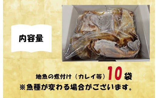 【期間限定】【内容量倍増】大津港産の地魚煮つけ10袋（魚種おまかせ）（AA111）