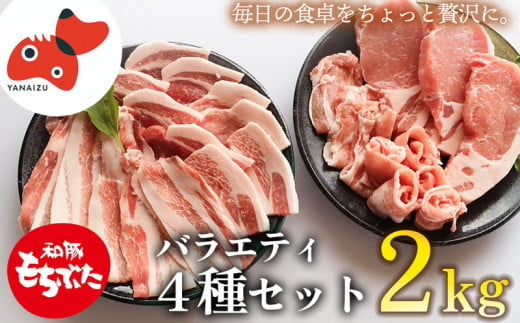 ＜ブランド豚＞柔らかジューシーな肉質!「和豚もちぶた」4種セット　2kg【1497925】