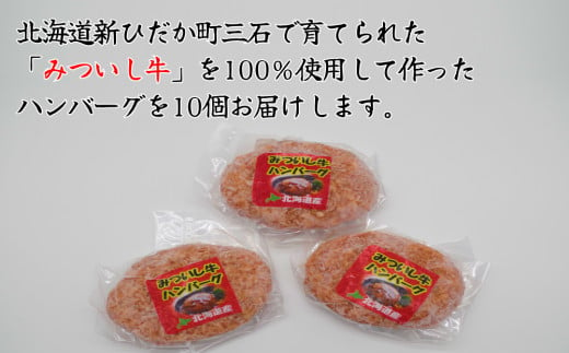 北海道産 黒毛和牛 みついし牛 ハンバーグ 計 1kg （ 100g × 10個 ） 和牛 牛肉 ハンバーグステーキ 惣菜