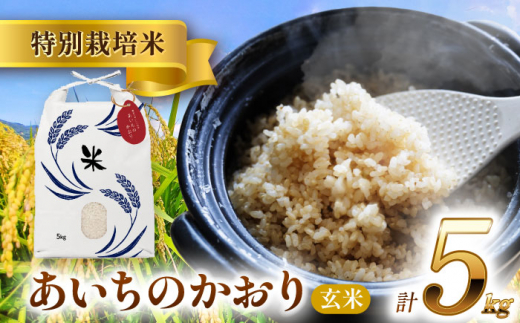 【5月発送】愛知県産あいちのかおり 玄米5kg 特別栽培米 お米 ご飯 愛西市 / 戸典オペレーター [AECT026-5]