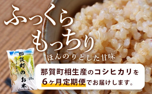 定期便6回 那賀町のお米(玄米)  コシヒカリ 定期便 お米 こめ おこめ 米 ご飯 ごはん 玄米 げんまい げん米 和食 おにぎり お弁当 頒布会 コメ 6ヵ月 6ヶ月 こしひかり コシヒカリ YS-28