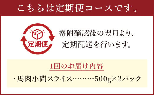 【 6ヶ月定期便 】 馬肉 小間スライス 計6kg