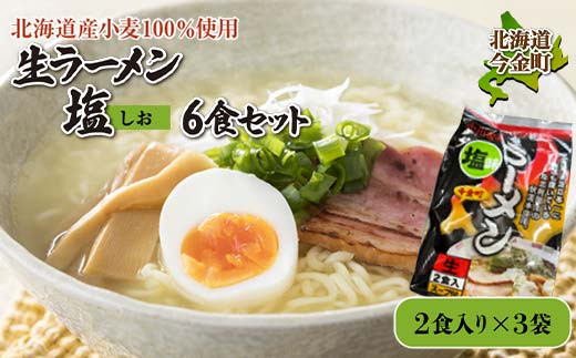 【北海道産小麦100%使用】生ラーメン塩6食セット（3袋） F21W-385   クラウドファンディング 実施中 GCF