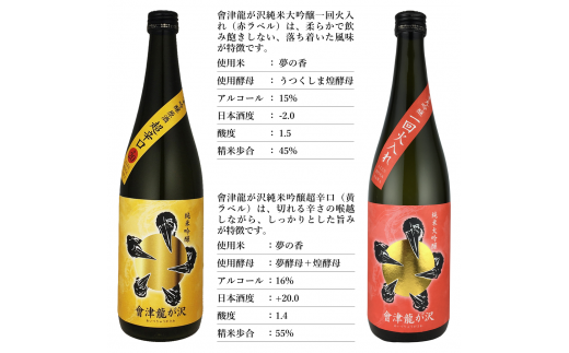 【販売店限定の貴重なお酒】會津龍が沢　純米吟醸超辛口　720ml（1本）