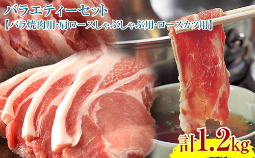 『定期便』【北海道育ち ひこま豚】バラエティ1.2kg・3部位セット（焼肉等）全2回＜酒仙合縁 百将＞ 森町 豚肉 とんかつ すき焼き しゃぶしゃぶ 焼肉 ロース 肩ロース バラ肉 北海道産 セット ふるさと納税 北海道 mr1-0350