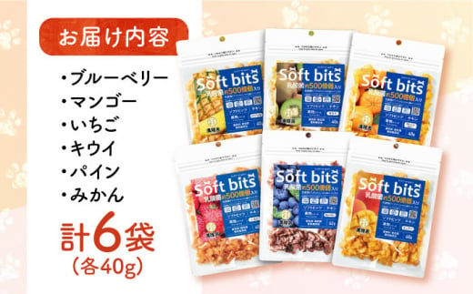 Softbits 【ブルーベリー/マンゴー/いちご/キウイ/パイン/みかん】アソート果物 （40g×6P）長崎県/株式会社サポート [42AEAE002] 果物 くだもの フルーツ ソフトビッツ ドッグ フード 犬 いぬ イヌ おやつ ペット 乳酸菌 国産 シニア 幼犬 老犬 小型犬 中型犬 大型犬 ドック 安心 犬のおやつ 苺 イチゴ 蜜柑 パイナップル