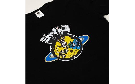 伊賀市 マンホールTシャツ 黒 【Mサイズ】