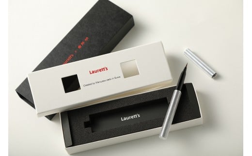 【 SUWAプレミアム 認定商品 】 Laurett's万年毛筆 本体1本  ( クロスパターン MLK701 ) 交換用インク3個付き ／ 丸安精機製作所 ローレッツ 万年毛筆 高級 イタチ毛 筆記用具 筆 おすすめ おすすめ筆記用具 おすすめ筆 デスク 勉強 ビジネス 就職 定年 お祝い 全3種 信州 長野県 諏訪 諏訪市 【45-01】