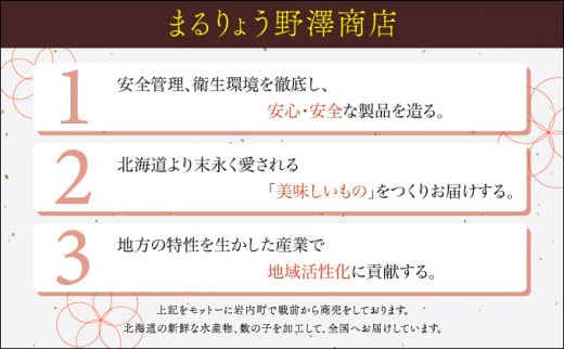 まるりょう割烹 味付け数の子2種セット8個入（白醤油味・明太風味） F21H-486