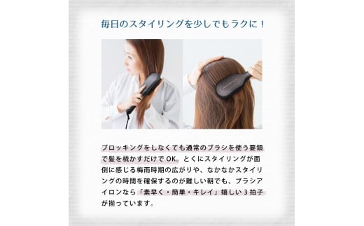 ヘア アイロン ヘアーアイロン ブラシ型 ケアライズ ブラシアイロン B-120 トリートメント 美容 遠赤外線 海外 使用可 マイナス イオン プレゼント ギフト ふるさと人気 ふるさとおすすめ