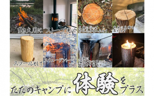 千葉県産切りっぱなし檜丸太4本  BBQ・キャンプ・スウェーデントーチ・DIYの素材として便利！ [№5346-0488]