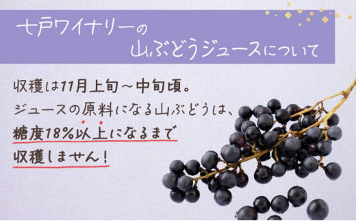 七戸町産 山ぶどうジュース（720ml×2本）【完熟 葡萄 ブドウ ジュース セット 果物 フルーツ 飲料 果汁 100% 無添加 常温 青森県 贈り物 贈答 ギフト プレゼント 美容 健康】【02402-0010】