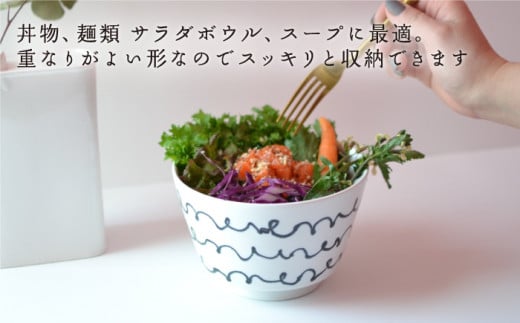 【波佐見焼】easy don チルダ サビトクサ 2個セット どんぶり ボウル  食器 皿 【ZOE・一誠陶器】 [VE06]