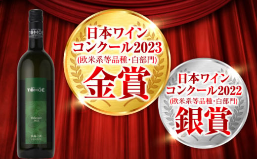 【お歳暮対象】TOMOEデラウェア 白ワイン やや辛口 750ml 12.5％ ワイン 受賞 飲み比べ 受賞 飲み比べ ワインセット ギフト 三次市/広島三次ワイナリー[APAZ001-999]