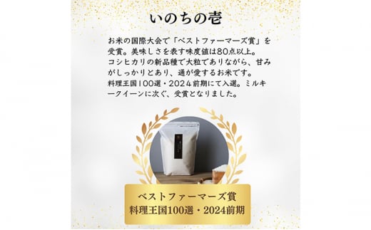 【特別優秀賞、料理王国100選】令和6年 長野県産 ミルキークイーン、いのちの壱　食べ比べセット（2キロ×2袋、無洗米） [№5915-1242]