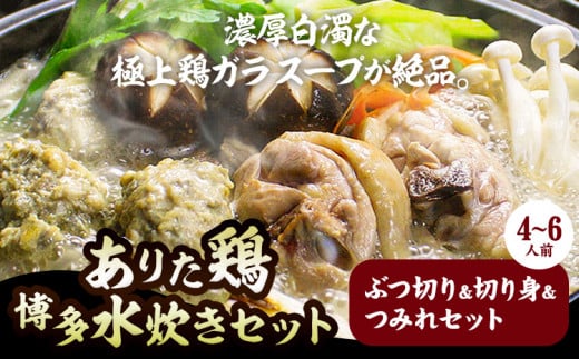 水炊き 鶏肉 鍋 鶏 博多水炊きセット 4-6人前 ぶつ切り&切り身&つみれセット 《30日以内に出荷予定(土日祝除く)》鶏ガラ 鶏ガラスープ 水炊きセット 冬 パーティー 株式会社ビーキューブ