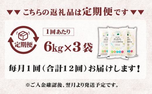 【1ヶ月毎12回定期便】阿蘇だわら 18kg（6kg×3袋）