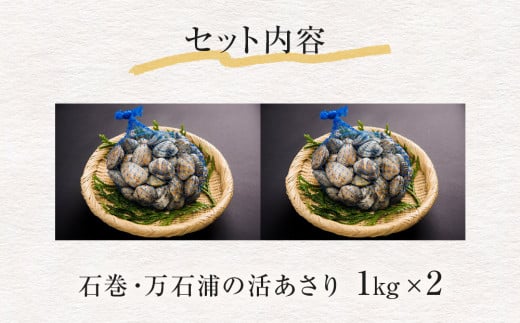 石巻・万石浦の活あさり(2kg) アサリ あさり 天然 貝 プリプリ おかず 味噌汁 砂抜き