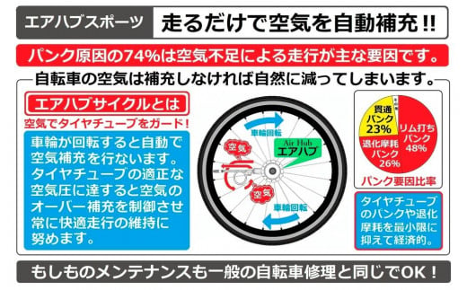 自動空気補充機能付きスポーティークロスバイク　700cオールストリート6Sエアハブ【バナナイエロー】