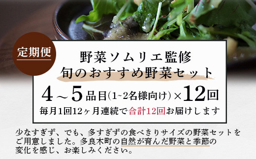 【定期便 12回】野菜ソムリエ監修 旬のおすすめ野菜セット ４〜5品