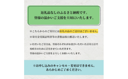 【 返礼品なし 】枕崎市への 応援 寄附金 (1,000円分)　U-1