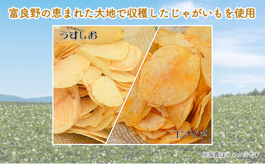 ふらの産 ポテトチップス 【ふらのっち】 うすしお味 ＆ コンソメ味 セット ふらの農業協同組合(南富良野町) ジャガイモ うすしお  コンソメ 芋 菓子 スナック じゃがいも ポテチ