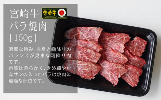 [№5738-0061]宮崎牛 焼肉セット 450g（バラ・モモ・肩 各150g）※配送不可：一部離島