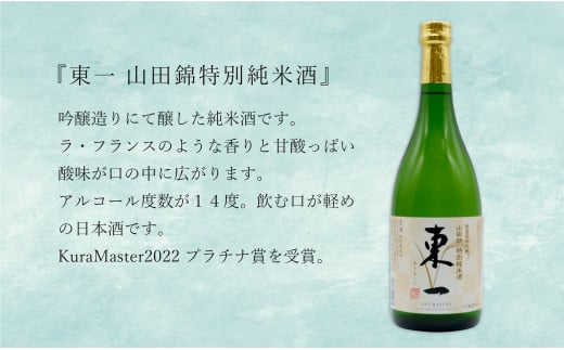 KuraMasterプラチナ賞受賞「東一 山田錦特別純米酒」・「東一 純米」720ml【2本セット】佐嘉蔵屋 日本酒 酒 東一 受賞 The SAGA認定酒 S11-6