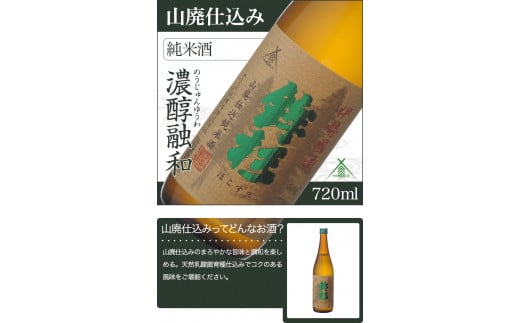 KJ-18　鉾杉 山廃仕込み 純米酒 720ml KJ-18 河武醸造 ふるさと納税 さけ 金賞 ゴールド 受賞 アルコール 15度 日本酒 清酒 酒 国産 伊勢の国 sake お取り寄せ 三重県 多気町