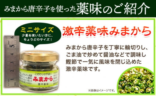 激辛薬味みまからミニ5個セット 20g×5個 有限会社美馬交流館《2024年8月上旬‐2025年6月上旬出荷》| ふるさと納税 調味料 薬味 ご当地グルメ ご当地食材 名物 徳島県 美馬市 みまから ミニサイズ お試し 送料無料