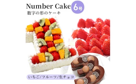 [№5258-7902]お誕生日・記念日など数字にまつわるお祝いに『ナンバーケーキ』6号 生チョコ